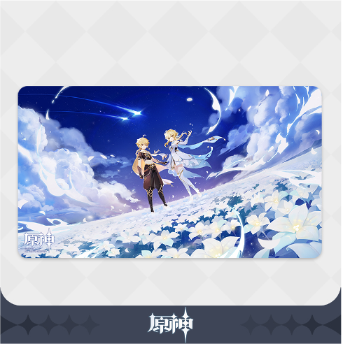 Twin Stars on Floral Sea - Mouse Pad - Traveler - Aether & Lumine - 70x40cm