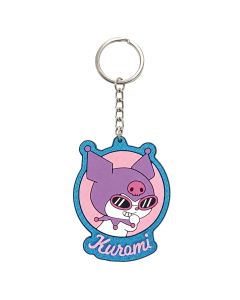 Kuromi - Rubber Keychain with Glitter Effect - Stickers Style - 7cm