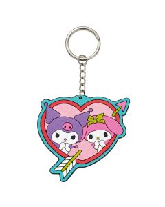 Kuromi & My Melody - Rubber Keychain with Glitter Effect - Stickers Style - 6cm