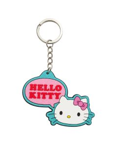 Hello Kitty - Rubber Keychain with Glitter Effect - Stickers Style - 5,5cm