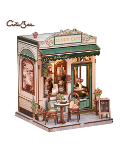 CuteBee - Miniature House - Sunny Cafe - 20x16cm