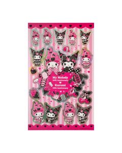 Kuromi & My Melody - Holographic Sticker Set 05 - Pink Black Party