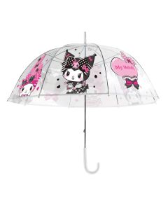 Kuromi & My Melody - Transparent Cane Umbrella - Pink Black Party Series