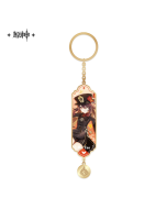 Genshin Impact Character Drawing Card Metal Keychain: Hu Tao